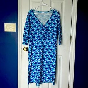 Locryz XXL blue & white cotton sun dress